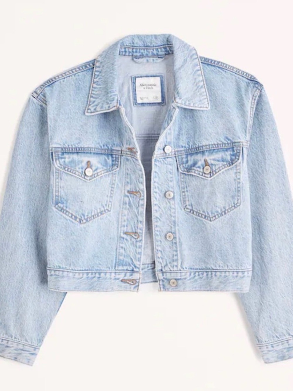 NWT Abercrombie & Fitch Light Wash Cropped Denim Jacket